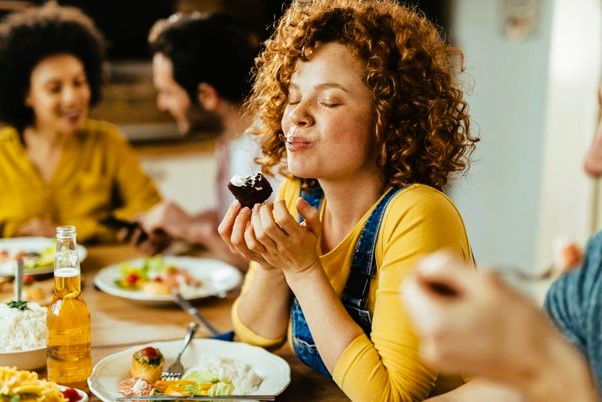 girl enjoying food